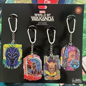 NEW Marvel World of Wakanda Keychain Set - Black, Red, Purple, Blue